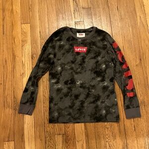 Levi’s long sleeve black and gray tie dye boys size large